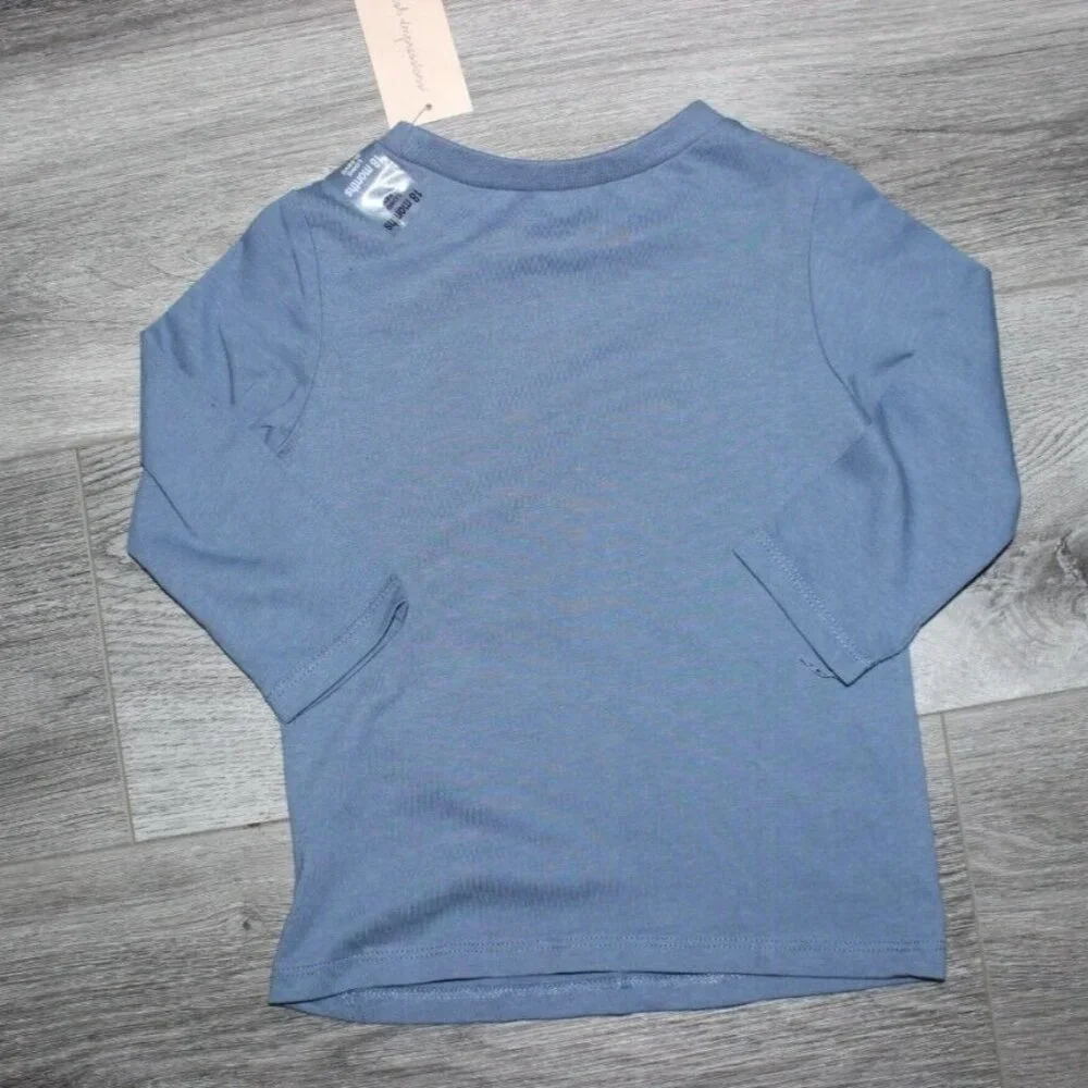 First Impressions Infant/Toddler Long Sleeve T-shirt-Blue-size 18 Months-NWT